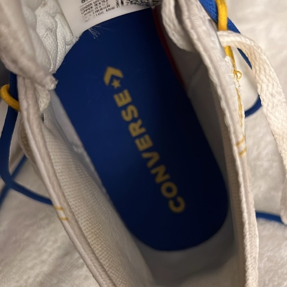 Converse Blue and Yellow Canvas Sneakers with Rubber Toe Cap - Picture 8 of 8